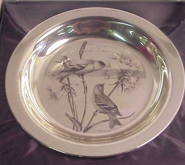 Solid sterling Audubon Society plates. Five Plat - 5
