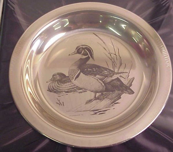 Solid sterling Audubon Society plates. Five Plat - 9