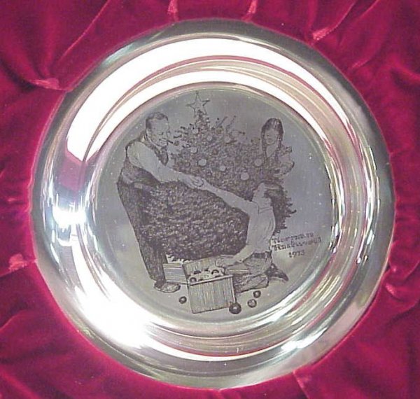 Solid Sterling Christmas plates, Franklin Mint, - 2