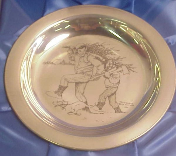 Solid Sterling Christmas plates, Franklin Mint, - 6