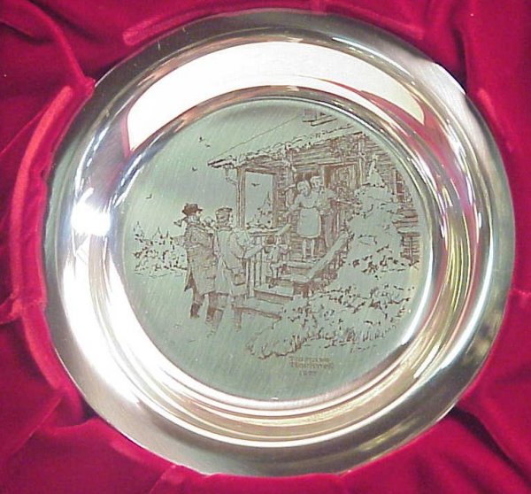 Solid Sterling Christmas plates, Franklin Mint, - 9