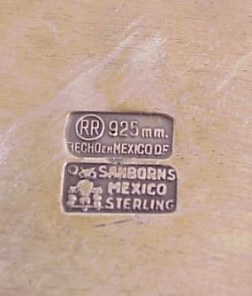 Mexican sterling silver plate, marked Samborns . - 3