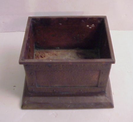 Arts and Crafts hammered planter, 7 1/2"h, 11" x - 2