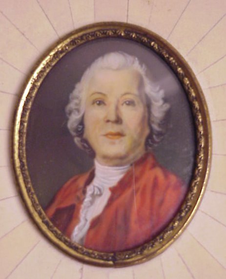 Hand painted miniature portrait of a French Arist