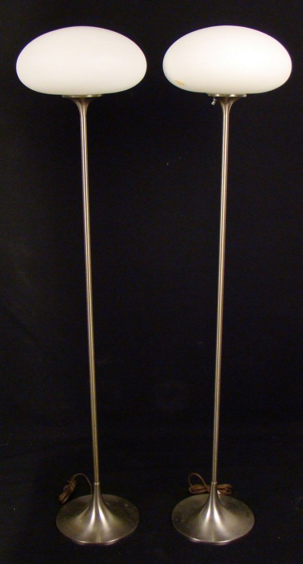 Laurel Lamp Co. pair of floor lamps, brushed sati