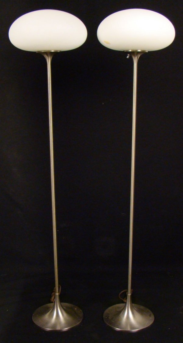 Laurel Lamp Co. pair of floor lamps, brushed sati - 2