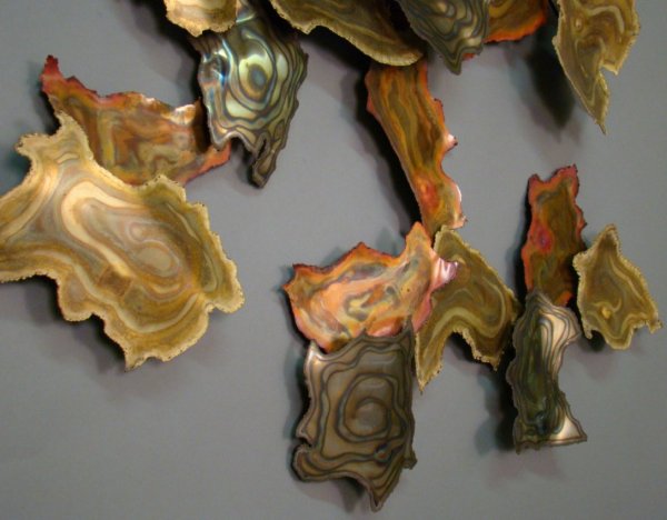Sculpture untitled metal wall relief, signed B.H. - 2