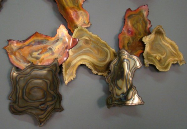 Sculpture untitled metal wall relief, signed B.H. - 4