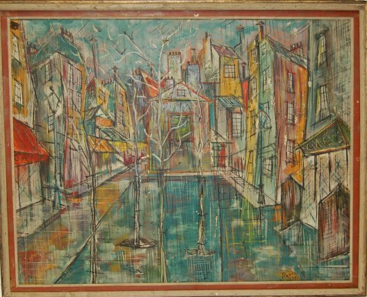Raffaele Menster Rue De la Champelle, oil on can