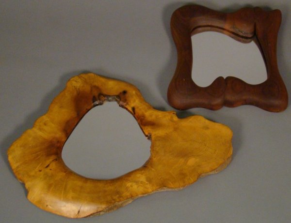 Studio Craft lot of two burl & black walnut mri