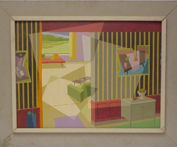 A. MacNamara (20thc USA) "Interior", oil on maso - 2