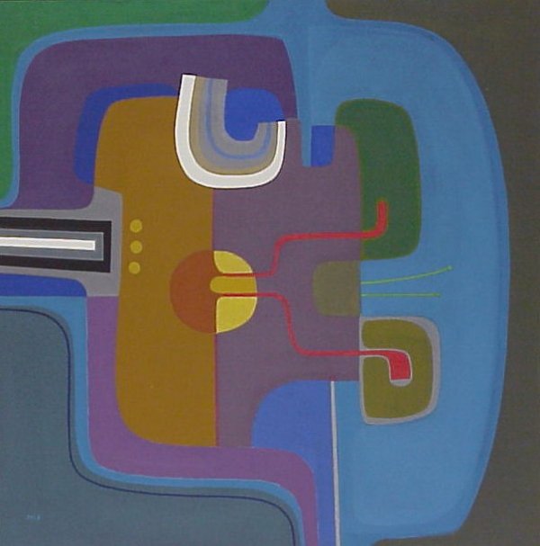 John Byle (20thc Israel) Geometric, oil on canvas