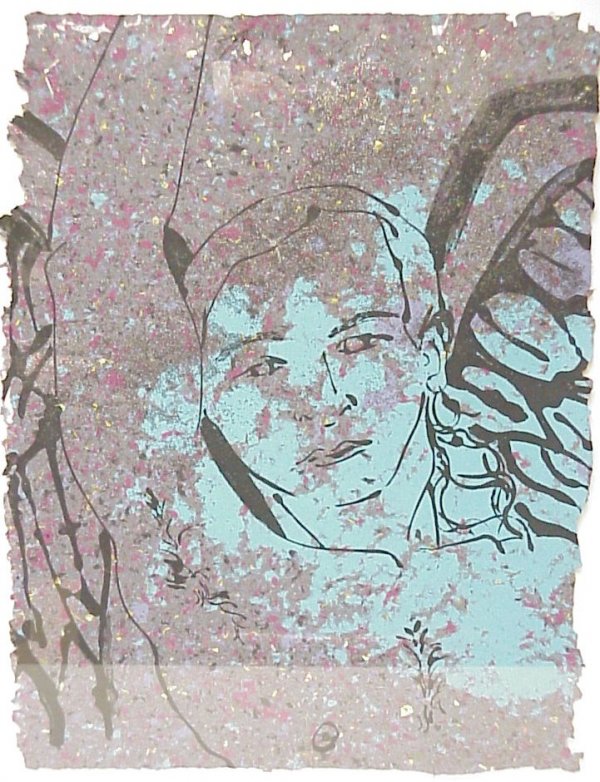 Robert Kushner (1949-USA) "Angel V" print on han