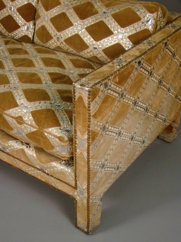 Parson's Style Settee, with cut velvet uph. & lo - 2