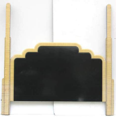 KARL SPRINGER HEADBOARD, LACQUERED, 80 1/2"W X 80: KARL SPRINGER HEADBOARD, LACQUERED, 80 1/2"W X 80 1/2"H, SOME VENEER LIFTING.