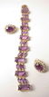 96: Antique Amythest and Gold Earrings, Brooch and lar - 4