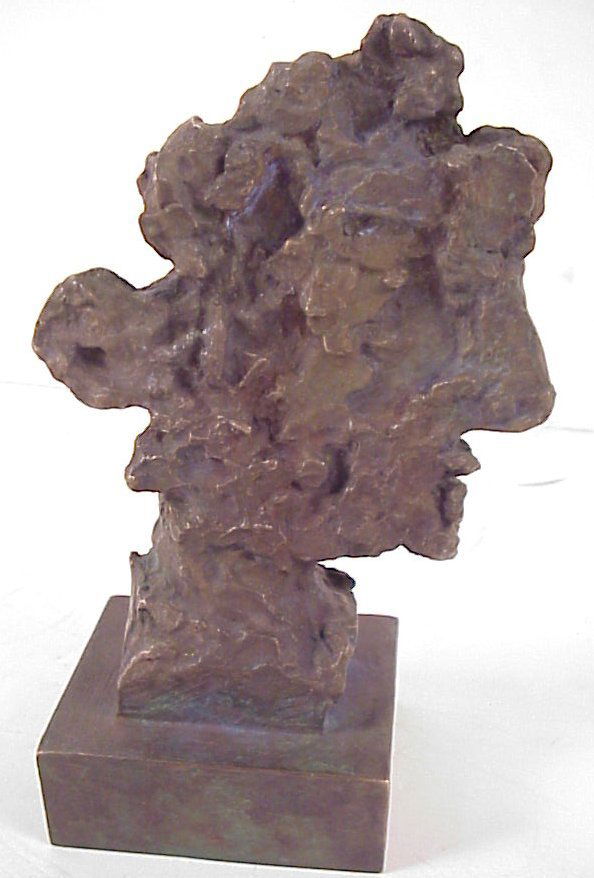 Max Weber (1881-1961 Great Neck, NY) Man's head,: Max Weber (1881-1961 Great Neck, NY) Man's head, bronze, 7" h x 5", signed under base with incised bird, dated 1959, Roman Bronze Works, NY foundry