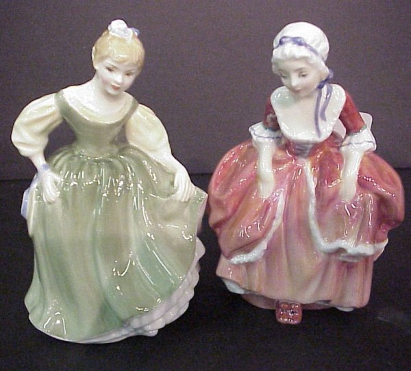 Two Royal Doulton lady figures, porcelain, 5 3/4