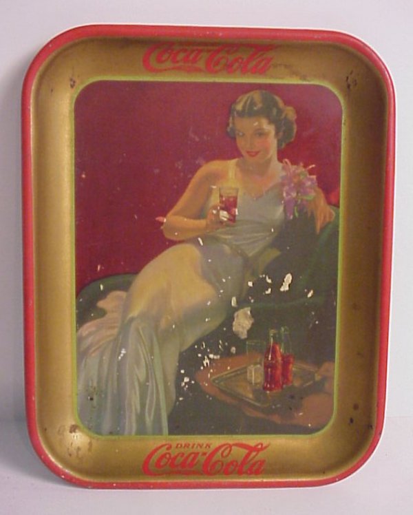 1930s Coca- Cola tray, 13 1/4" x 10 1/2", some wear