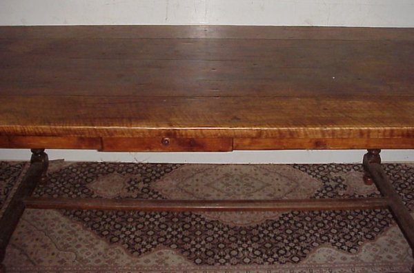 18thc French walnut farm table 88 1/2"w x 41"d x  - 3