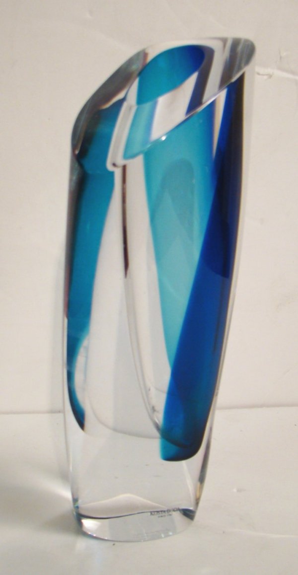 Kosta Boda art glass vase, signed G. Warff (Goran: Kosta Boda art glass vase, signed G. Warff (Goran Warff), #7049809, 10 3/4"h, no chips or cracks