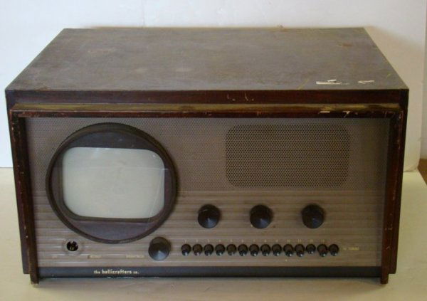 Raymond Loewy for Hallicrafters table top televis: Raymond Loewy for Hallicrafters table top television, model 70721L, serial # AB186268, 11 1/4"h, 20 3/4" x 17 1/4", some surface scratches