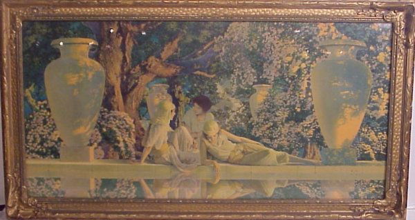 Maxfield Parrish "Garden of Allah" print 14 1/2" x: Maxfield Parrish "Garden of Allah" print 14 1/2" x 29 1/2", original frame has losses, 18 1/2" x 33"