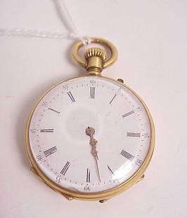 18k gold Remontoir pocket watch, 15/8": 18k gold Remontoir pocket watch, 15/8"