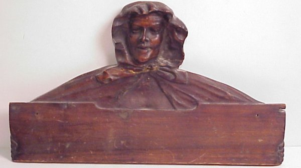 Black Forest figural carved plaque, 15"h, 25"w, h