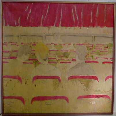ABSTRACT PAINTING OF FIGURES, OIL ON CANVAS, 36"