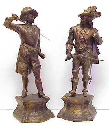 PR WHT METAL FIGURES OF DON JUAN, GILT PAINTED (S