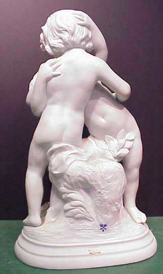 FRENCH BISQUE OF TWO CHILDREN,SIGNED MADRASSI  - 2