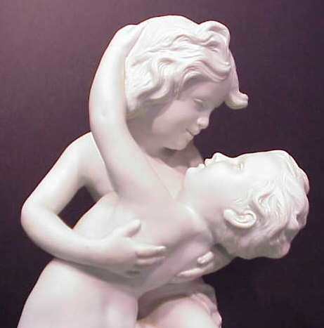 FRENCH BISQUE OF TWO CHILDREN,SIGNED MADRASSI  - 3