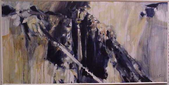 ESTOCADO ABSTRACT ACRYLIC ON BOARD, SIGNED TESTA