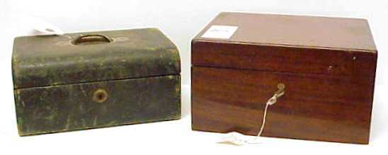 MAHOGANY HUMIDOR & LEATHER JEWELRY BOX