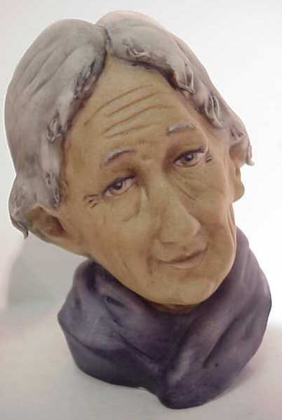 TWO CAPO DI MONTE BISQUE HEADS, OLD MAN AND WOMAN - 3