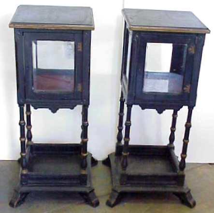 PR VICTORIAN EBONIZED DISPLAY STANDS, DOORS HAVE BE