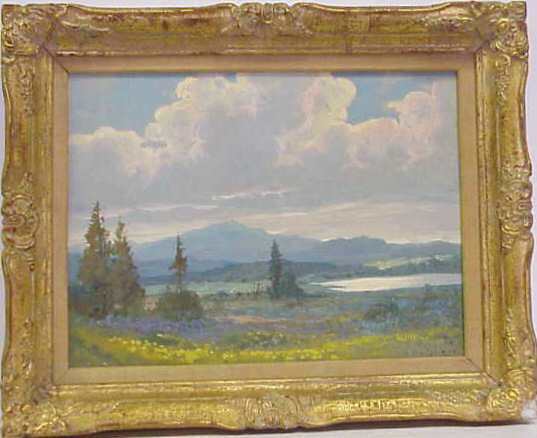 ALEXANDER DZIGURSKI (1911-1995, CA) LANDSCAPE, OI: ALEXANDER DZIGURSKI (1911-1995, CA) LANDSCAPE, OIL ON MASONITE, 11 1/4" X 15 1/2", SIGNED LOWER RIGHT, FRAMED.