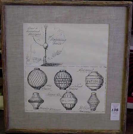 ERIC SLOANE, N.A. (1910-1985 CORNWALL BRIDGE, CT.: ERIC SLOANE, N.A. (1910-1985 CORNWALL BRIDGE, CT.) "LIGHTNING BALLS" INK DRAWING ON PAPER BOOK ILLUSTRATION, 15" X 13 3/4", SIGNED LOWER RIGHT