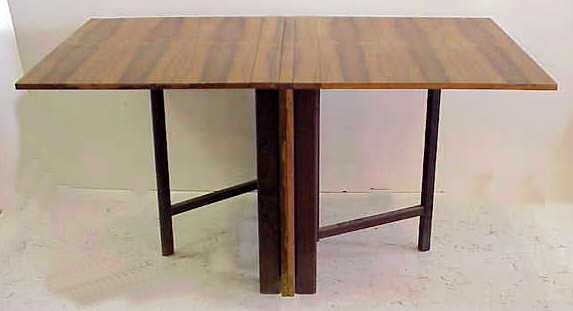 BRUNO MATHSSON MARIA DINING TABLE, ROSEWOOD, OPEN: BRUNO MATHSSON MARIA DINING TABLE, ROSEWOOD, OPEN 112" X 39" X 29", CLOSED 9"W X 29" X 29"