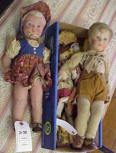 KATHY KRUSE GIRL DOLL,TURTLE MK & BOY DOLL,UNMK