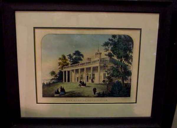 CURRIER & IVES "THE HOME OF WASHINGTON", HAND CO