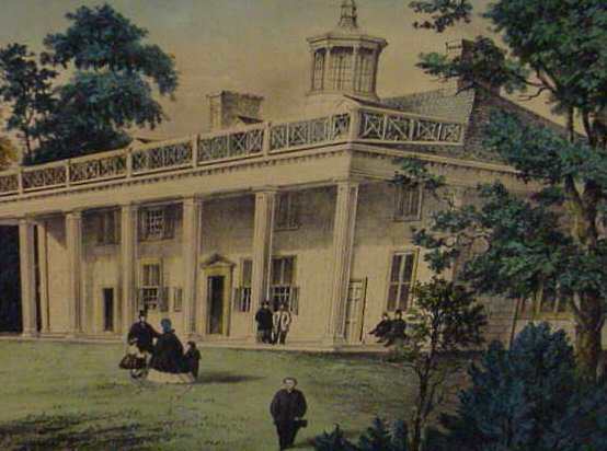 CURRIER & IVES "THE HOME OF WASHINGTON", HAND CO - 2