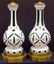 2355: PAIR OF BOHEMIAN CASED EMERALD GLASS LAMPS