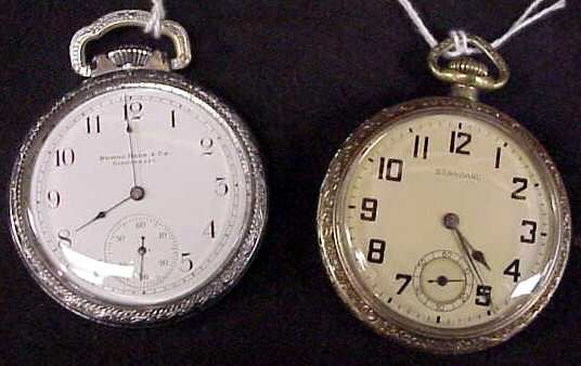 DUHME BROS. & CO. CHROME POCKETWATCH & STANDARD: DUHME BROS. & CO. CHROME POCKETWATCH AND STANDARD METAL POCKETWATCH, BOTH WITH SECOND HAND DIALS, BOTH VINTAGE