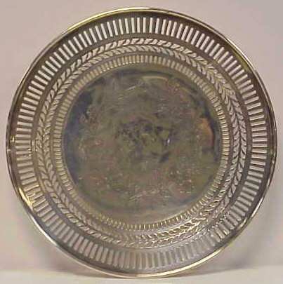 STERLING PEDESTAL WITH RETICULATED EDGE, 10 1/4"D