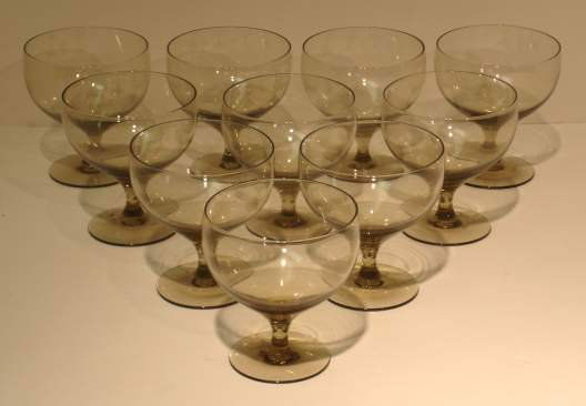 RUSSEL WRIGHT/10 MORGANTOWN GOBLETS,4"H.: RUSSEL WRIGHT/10 MORGANTOWN GOBLETS,4"H.
