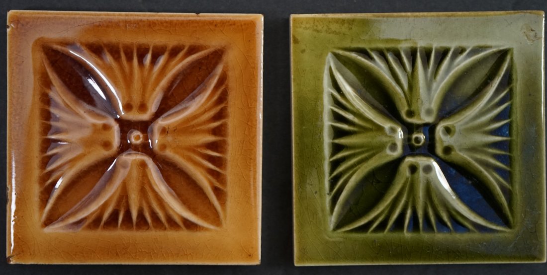 2 old Tiles 1880s , 3 X 3 inch " Chelsea " (1 of 2)