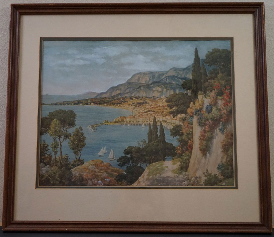 art work signed F. Marriott ,framed (1 of 5)