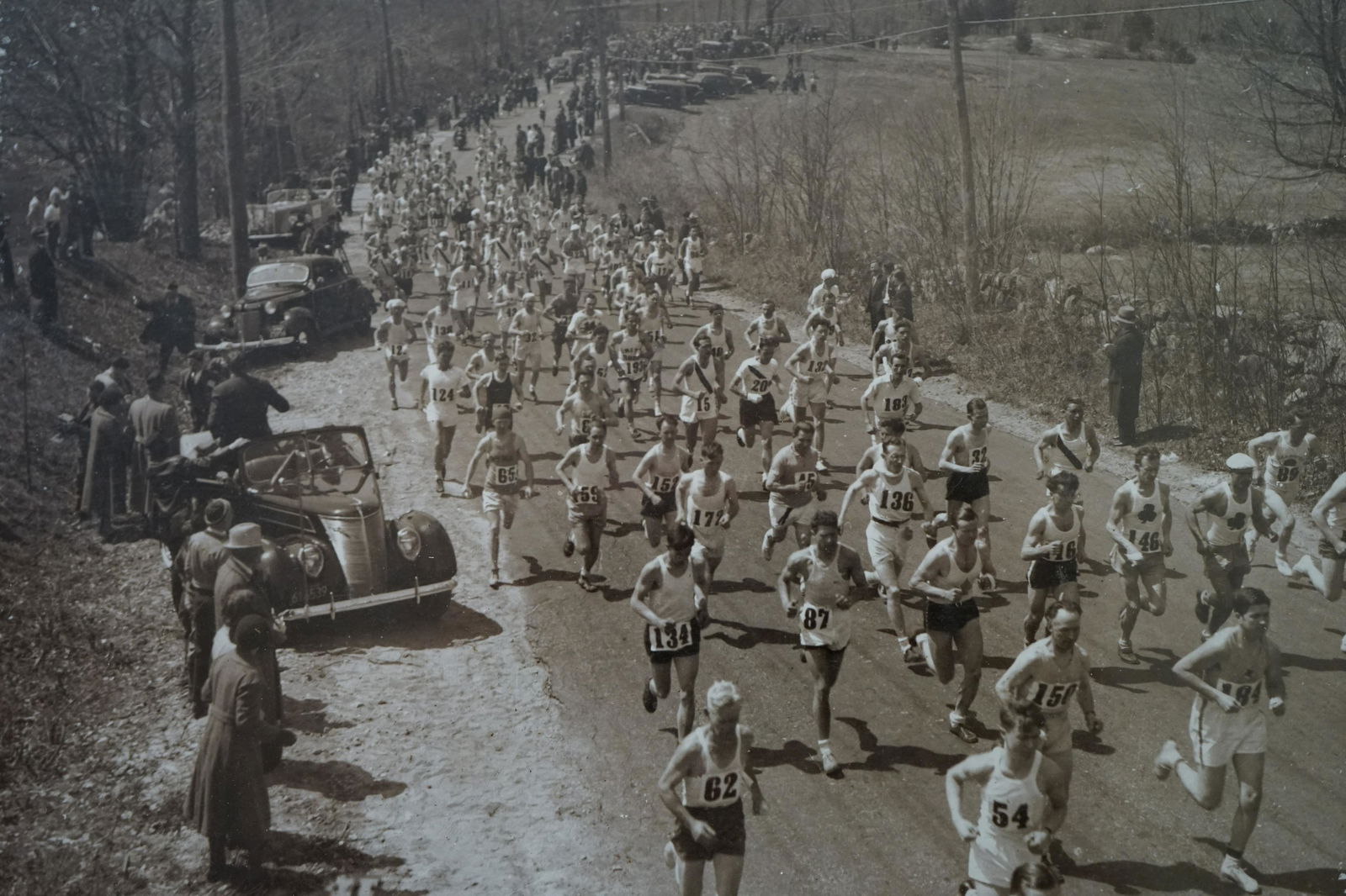 1936 large real photo Marathon,Hopkinton ,Mass (1 of 5)
